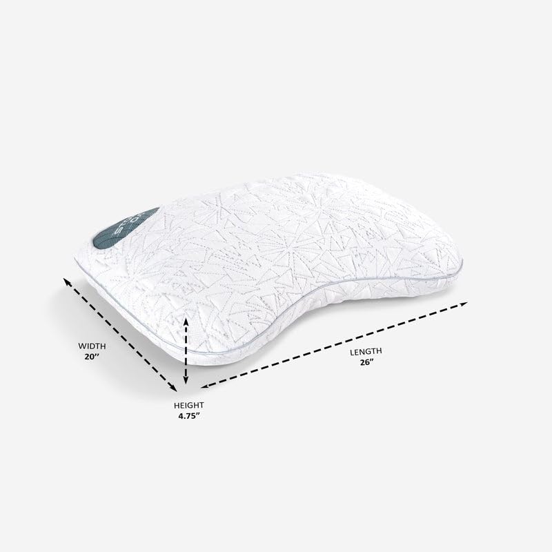 Bedgear Storm Cuddle Curve Performance Pillow, Cooling Pillow for Side Sleepers, Medium Firm Support, Ver-Tex Cooling Cover, Air-X Mesh, Washable