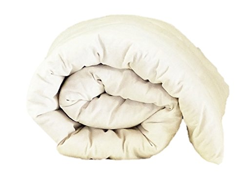 White Lotus Home Organic Cotton Mattress Topper with 100% Organic Twill Outer Case, Queen, Off White