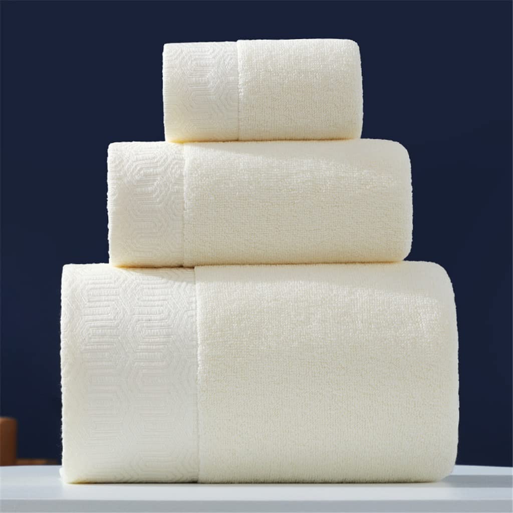 TYUHDUYUR Solid Color Bath Towel Set,1 Large Bath Towels,1 Hand Towels 1 Face Towels, Soft Absorbent Bathroom Towels