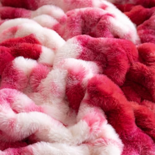 YUSOKI Luxury Double Side Faux Rabbit Fur Throw Blanket