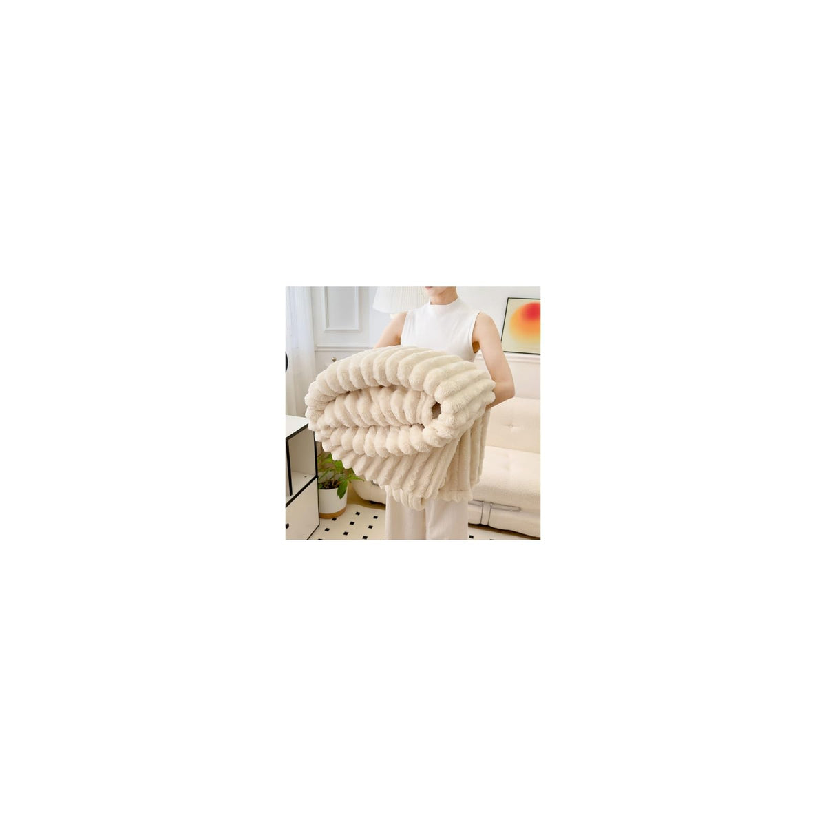 VLVWOGHNCZ Throw Blankets Striped Throw Blanket, Office Nap