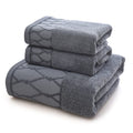 TYUHDUYUR Bath Towel Set, 3 Count, Grey, 70x140cm (Bath Towel), 35x75cm (Hand Towel), Classic, Casual, Heavyweight (500-700 GSM), Machine Washable