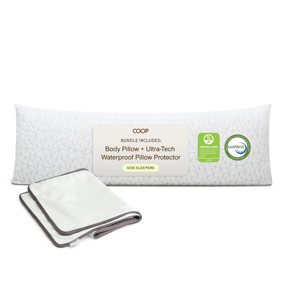 Coop Home Goods Body and Maternity Pillow Adjustable Full Body Pillows for Sleeping, Soft Zippered Washable Cover - Neck & Knee Full Support for Side Sleepers, Long Body Pillow for Pregnancy