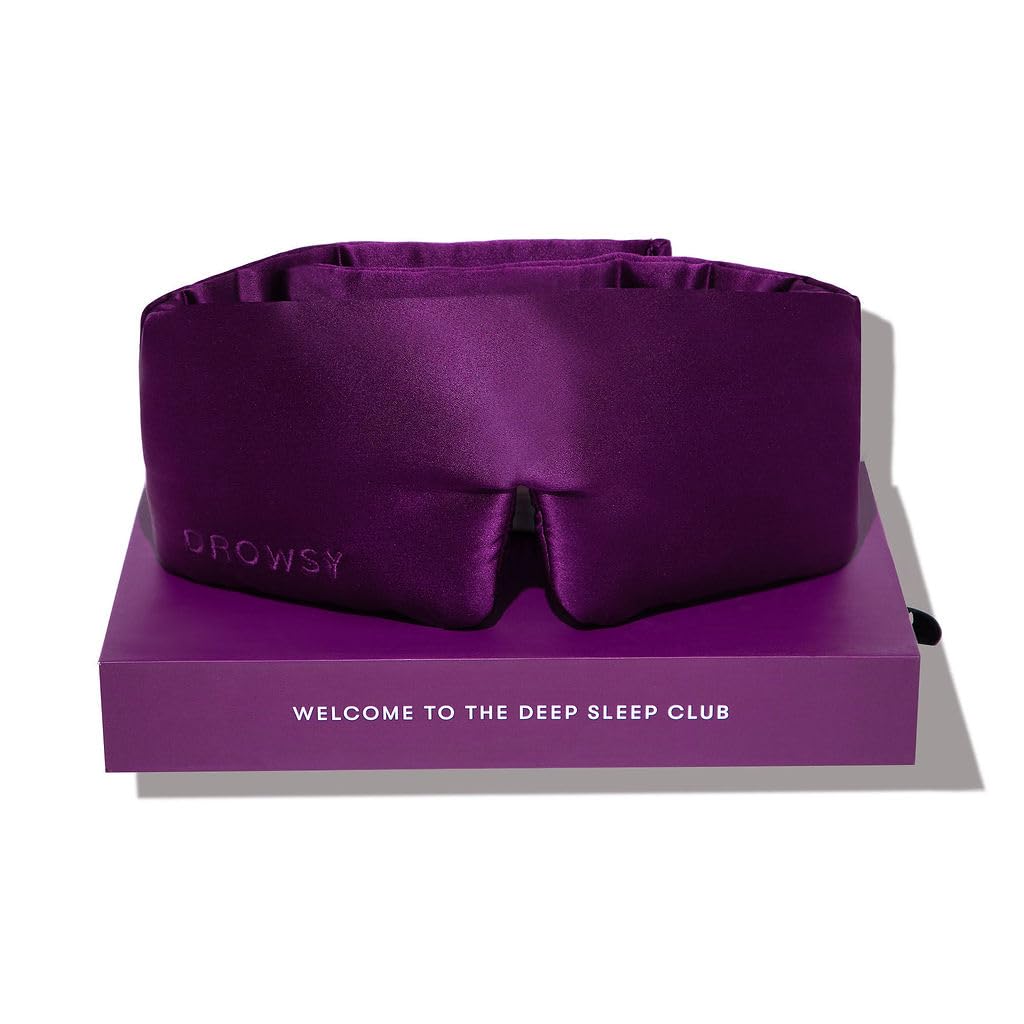 DROWSY Silk Sleep Mask. Face-Hugging, Padded Silk Cocoon for Luxury Sleep in Total Darkness.