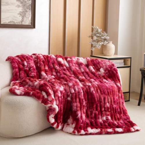 YUSOKI Luxury Double Side Faux Rabbit Fur Throw Blanket