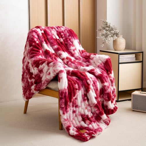 YUSOKI Luxury Double Side Faux Rabbit Fur Throw Blanket