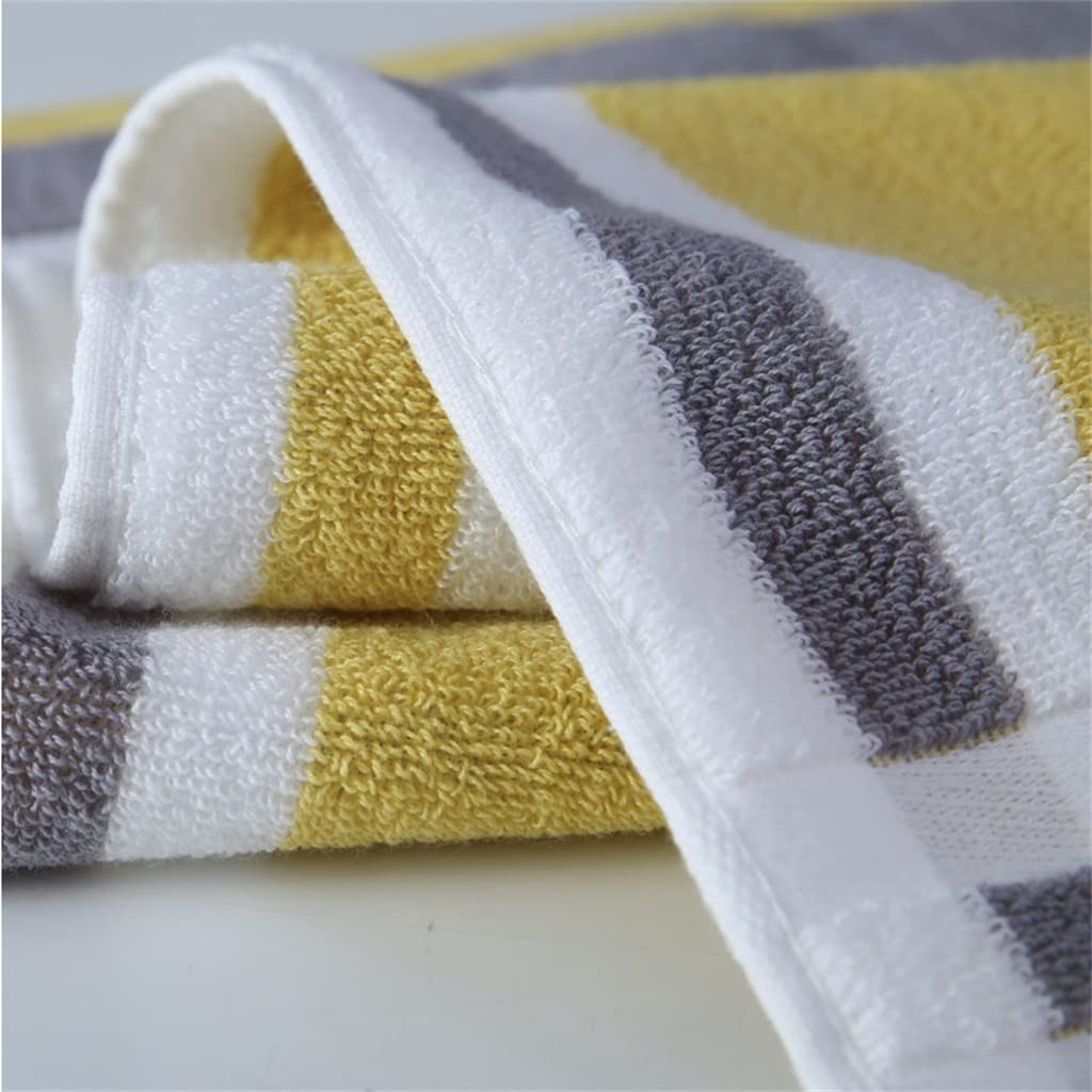 3PCS Towel Set Yellow Red Stripe Large Thick Bath Towel Bathroom Hand Face Shower Towels Home (Color : B Size