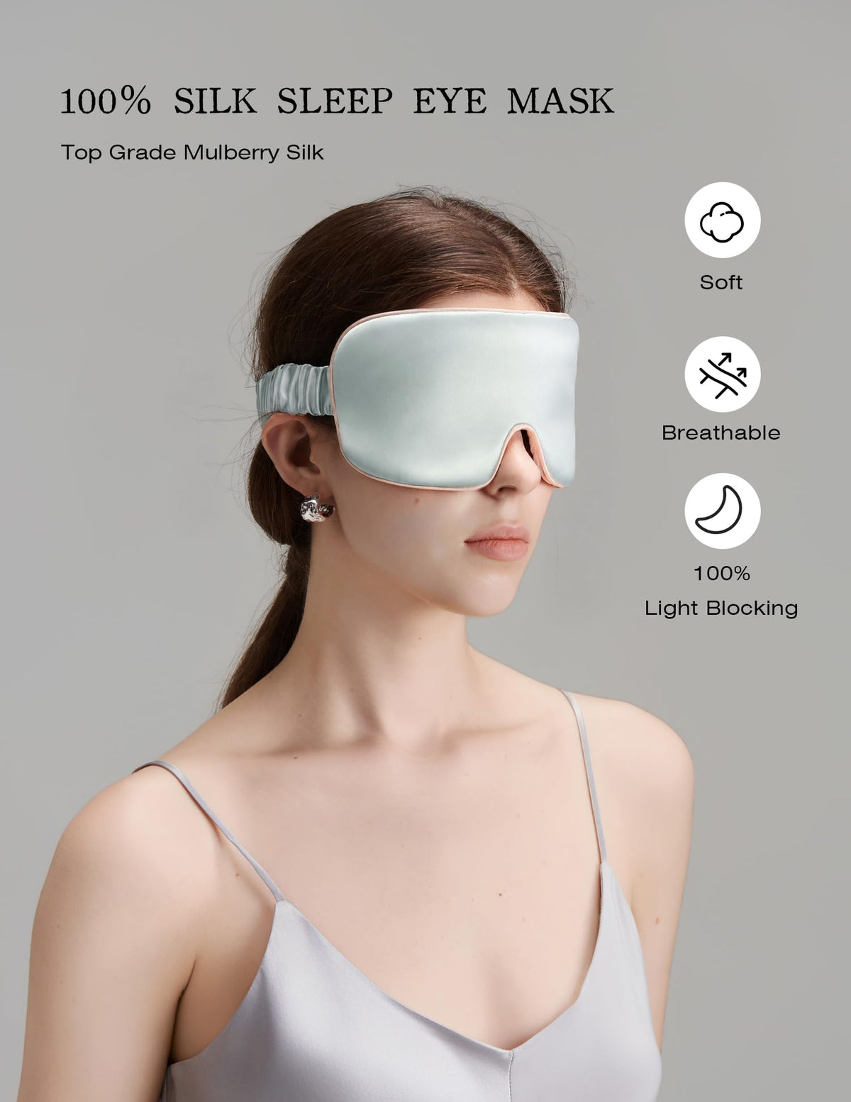ZHE JIN Luxurious Silk Sleep Eye Mask, 100% Mulberry Silk