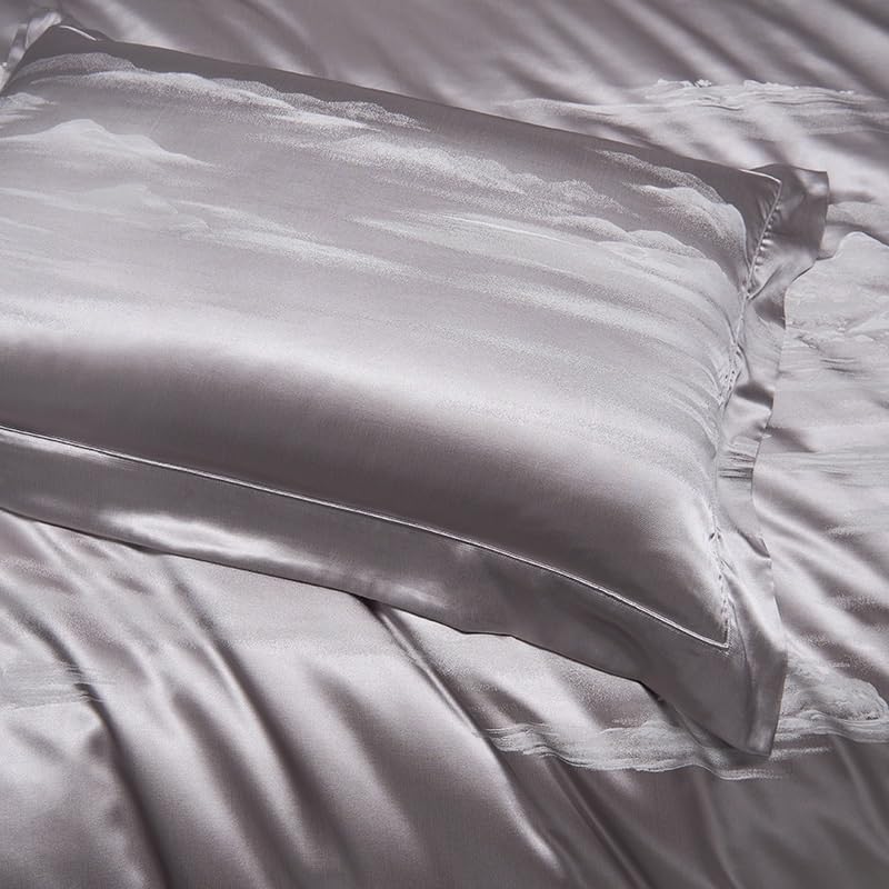 NRFJFOP Long Staple Cotton High Count and Density Four Piece Set of Bed Sheets Duvet Covers Bedding