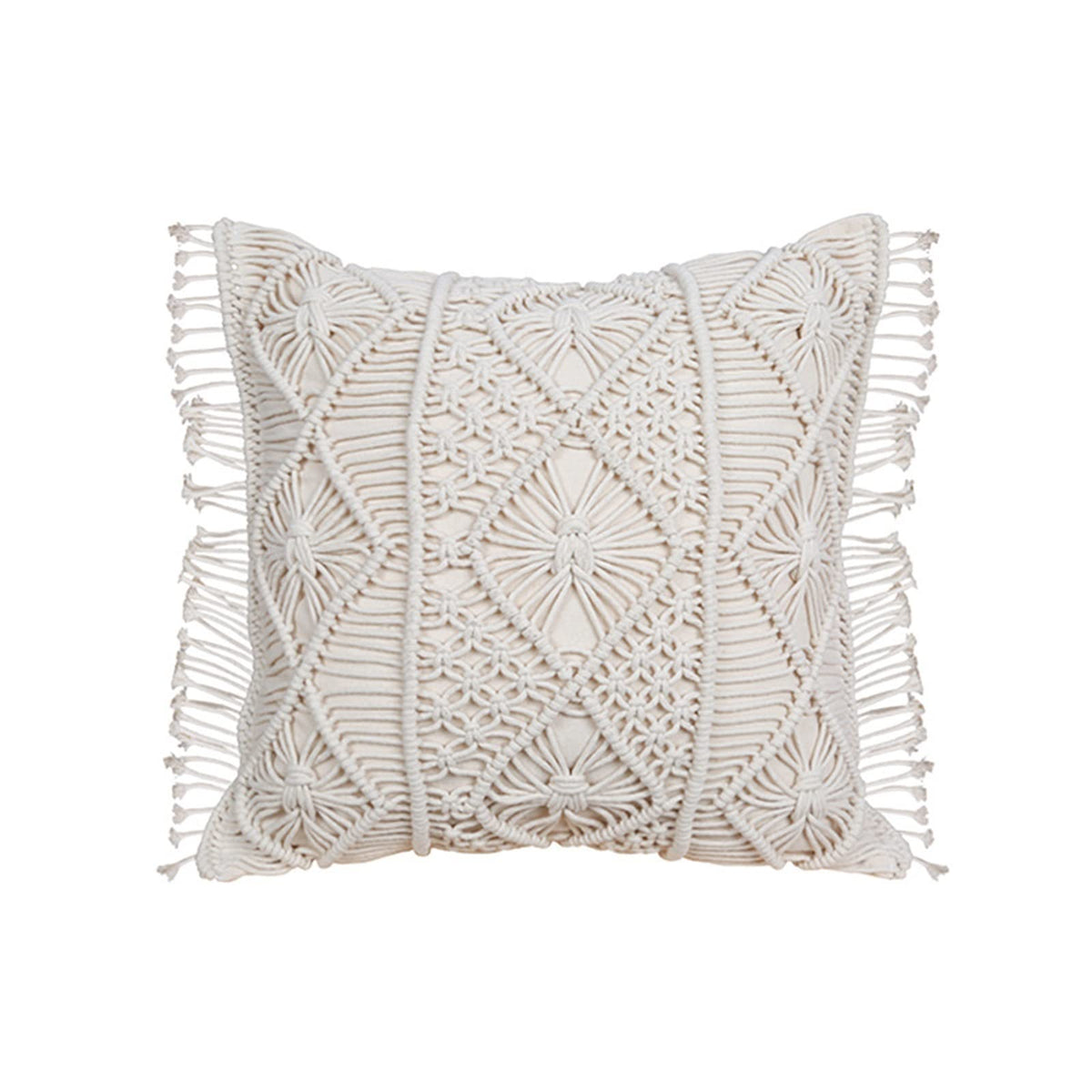 HBJWOV Cotton Rope Hand Woven Pillow Case Knot Cushion Cover Waist Pillowcase
