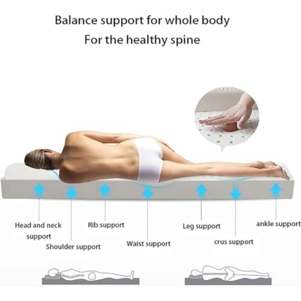 Long Lasting Durable Natural Latex Mattress Topper, High Breathability Comfort Pressure Relief Bed Pad for Back Pain Relief, Premium Alternative to Memory Foam Mattress