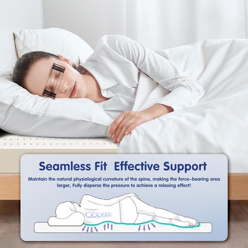 Full Size Premium Natural Latex Mattress Topper Thick Soft, Durable, Pressure-Relieving, Hotel Quality Futon for Ultimate Comfort & Support