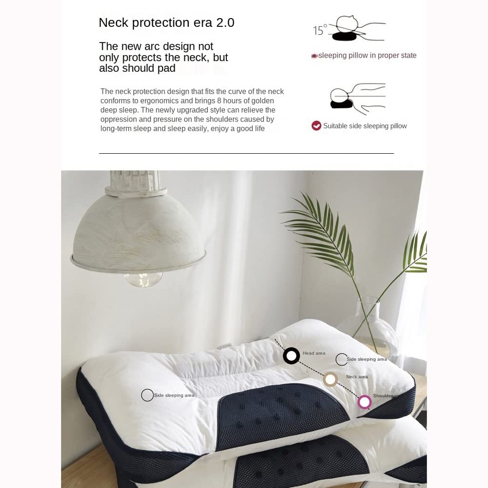 DUYHBAWRS Cotton Cassia Seed Pillow Protecting Cervical Spine Sleeping Pillow Cover Bedding