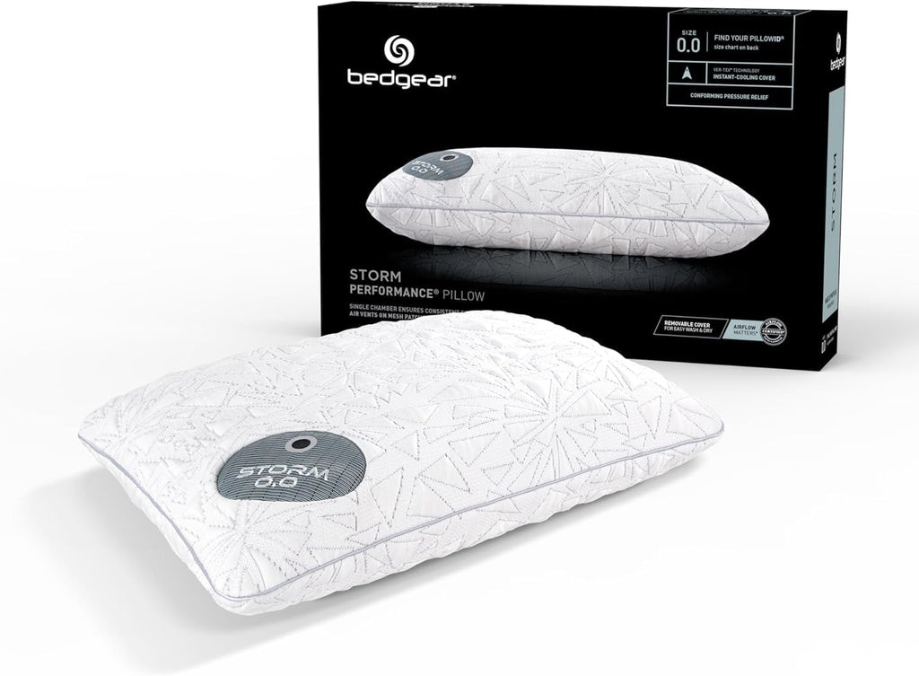 Bedgear Storm Cuddle Curve Performance Pillow, Cooling Pillow for Side Sleepers, Medium Firm Support, Ver-Tex Cooling Cover, Air-X Mesh, Washable