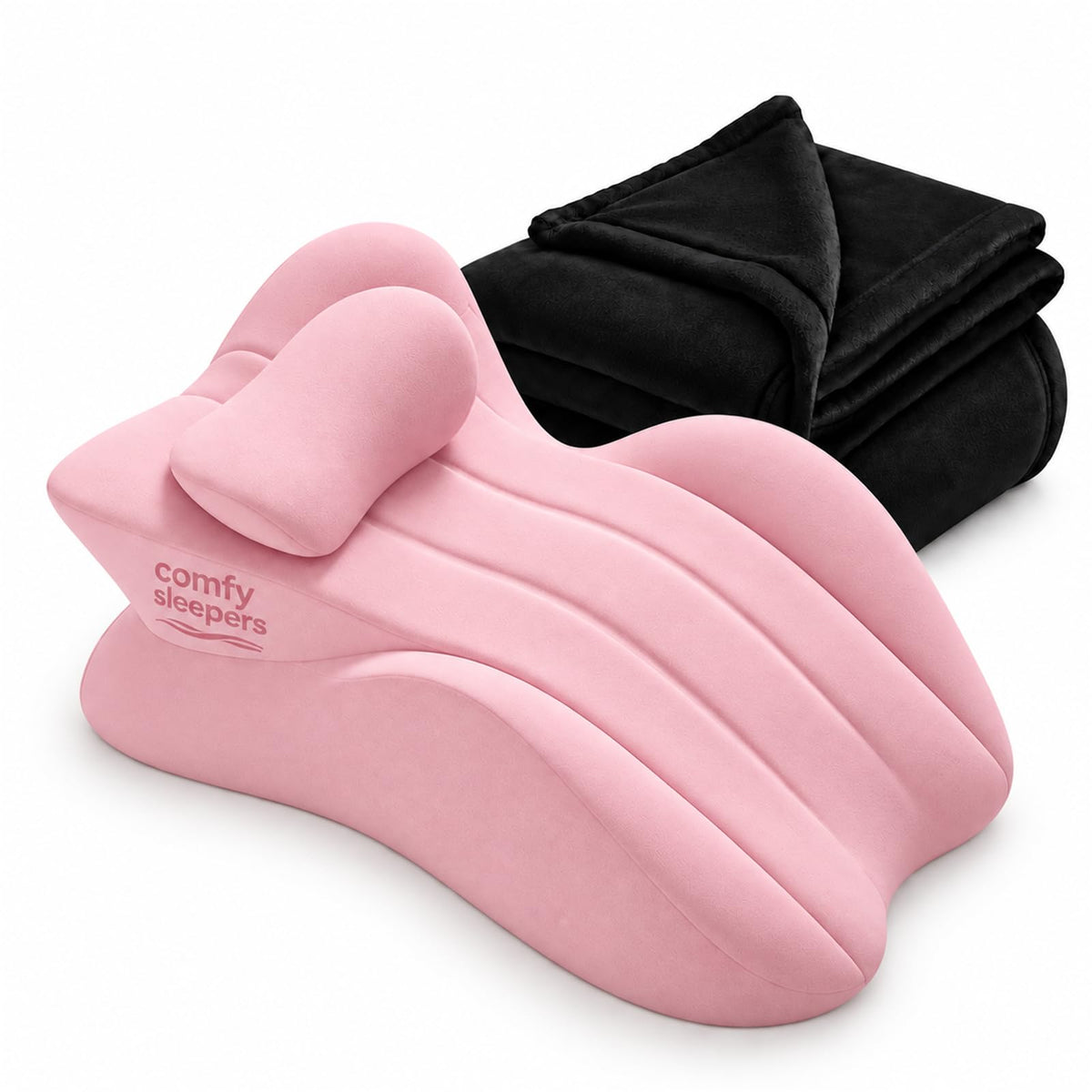 forenia inflatable Comfy Sleepers Pillow, Ergonomic Wedge Support Cushion with High Density Foam Design, Comfortable Positioning Pillow for Bedroom Use, Soft Cover for Home Relaxation