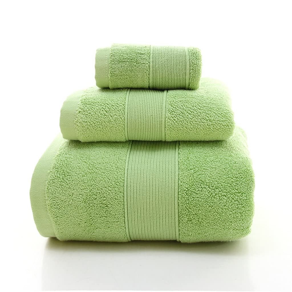 Cotton Bath Set Towels White Bathroom 1Large Bath Towels,1 Hand Towels,1 Washcloths Highly Absorbent Towel for Beach