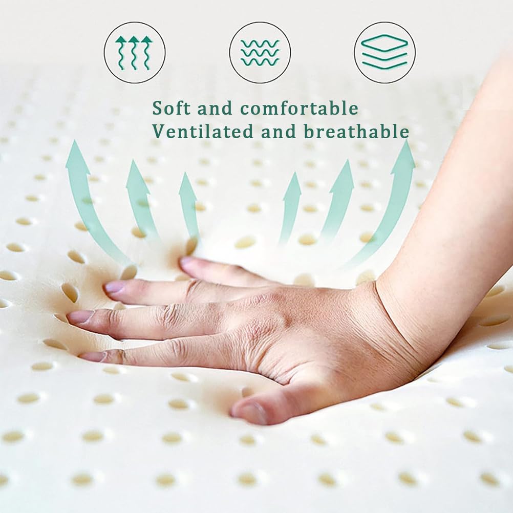 Full Size Premium Natural Latex Mattress Topper Thick Soft, Durable, Pressure-Relieving, Hotel Quality Futon for Ultimate Comfort & Support