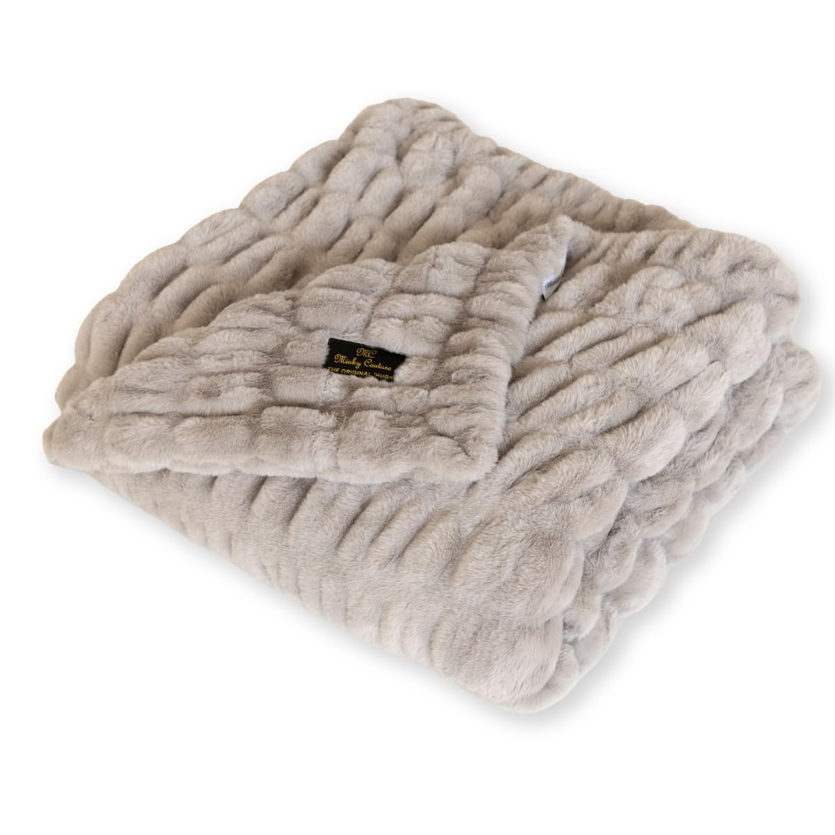 Minky Couture Hugs Blanket - Extra Plush Blanket for Premium Gifting - Stretchy Bubbled Cozy Throw - Silky Smooth - Durable & Machine-Washable - Travel-Friendly.