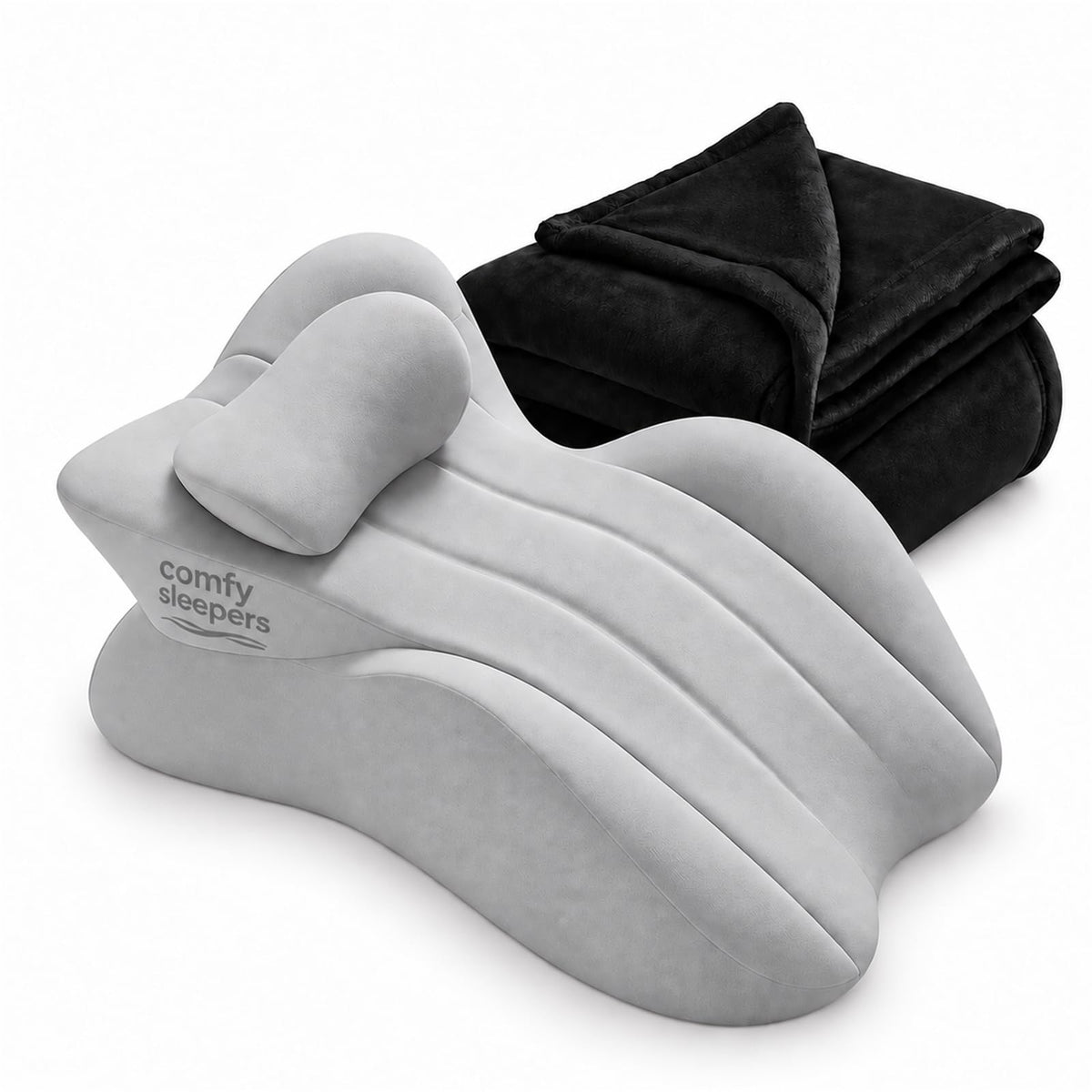 forenia inflatable Comfy Sleepers Pillow, Ergonomic Wedge Support Cushion with High Density Foam Design, Comfortable Positioning Pillow for Bedroom Use, Soft Cover for Home Relaxation