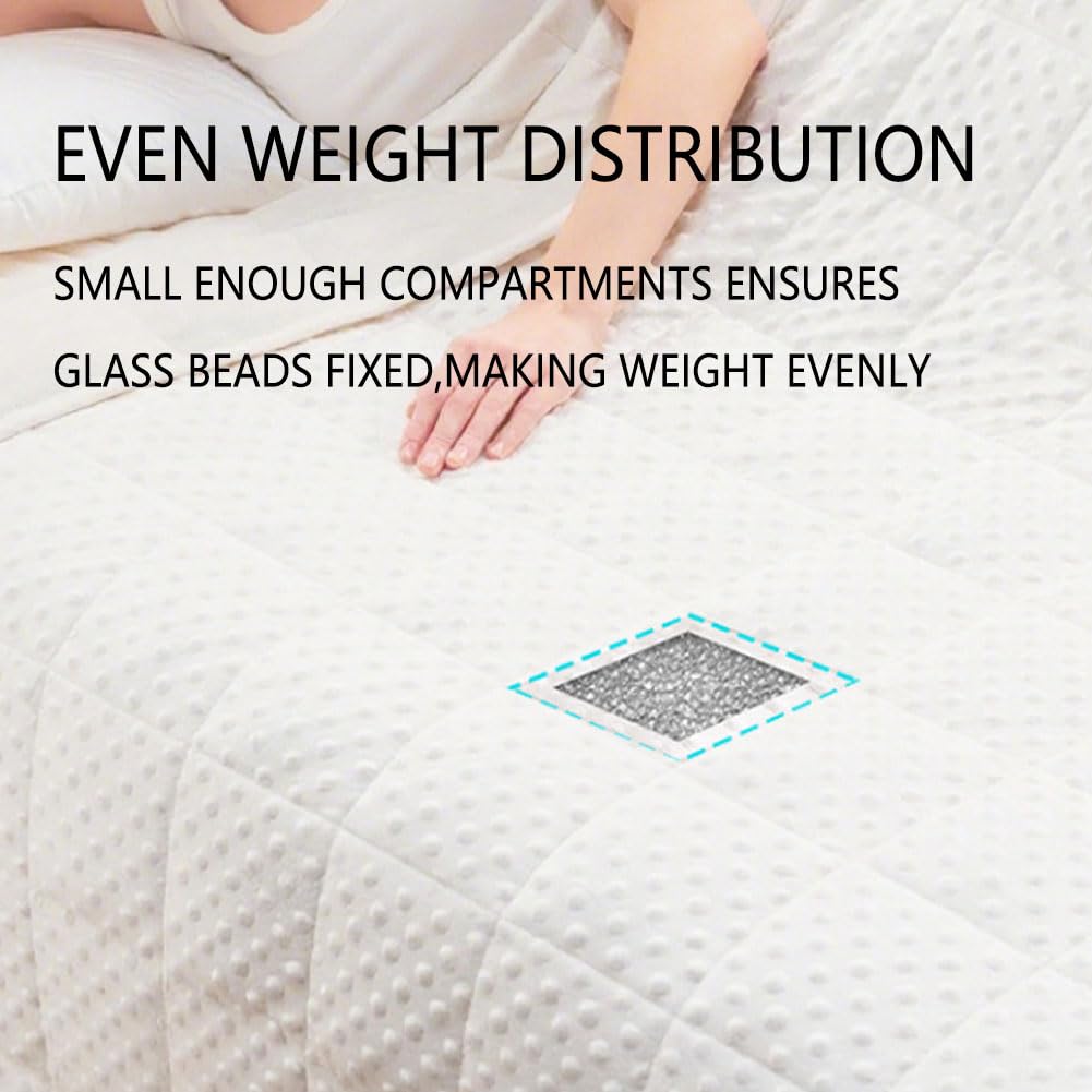 HGTRH Weighted Blanket with Plush, Single Double Heavy Blanket with Premium Glass Bead All-Season Even Weight Distribution Therapy Blanket A/B Double Side