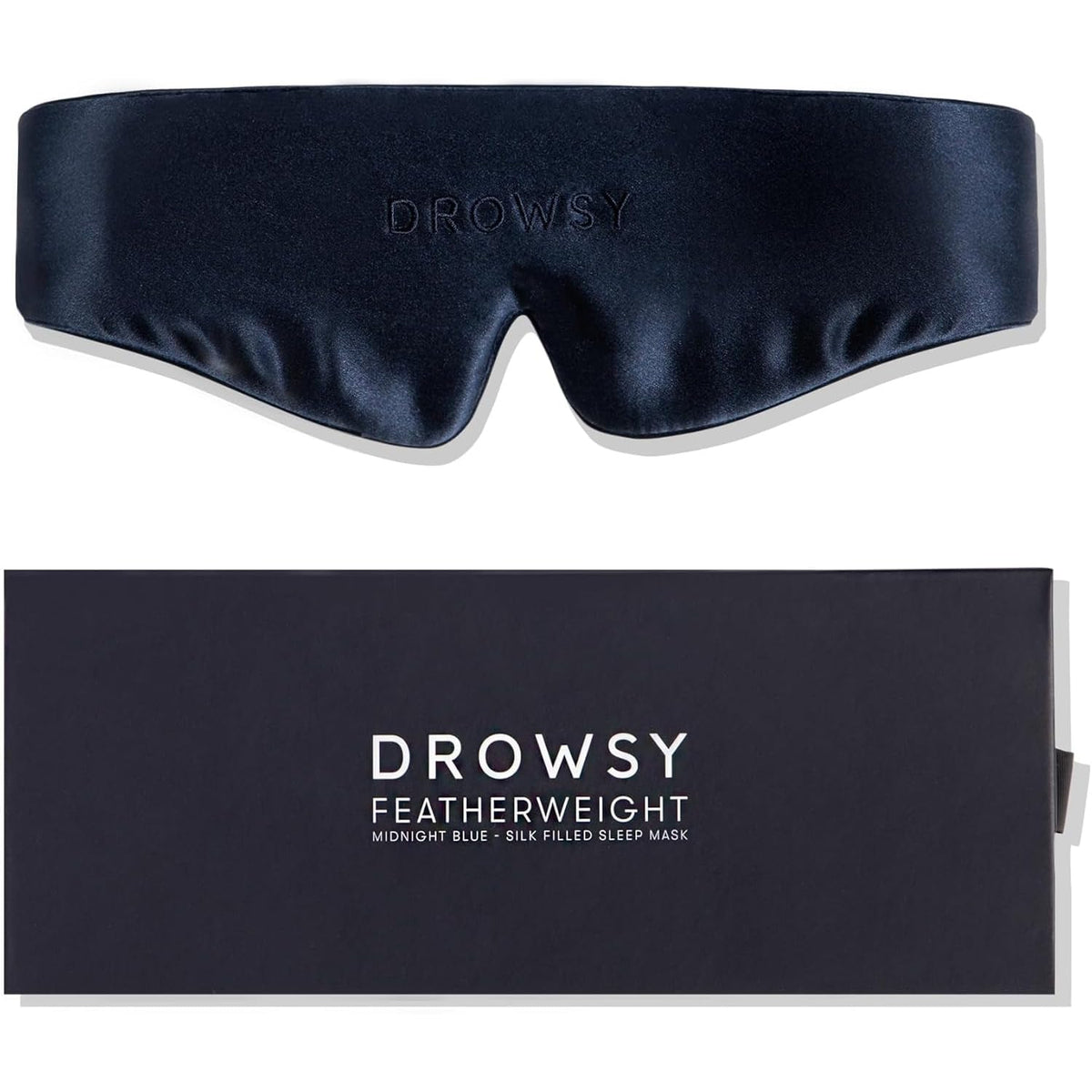 Drowsy Featherweight Silk Sleep Mask – Luxury Blackout Eye Mask for Sleeping & Travel, 100% Mulberry Silk, Lightweight Comfort, Adjustable Strap, Protects Skin & Hair