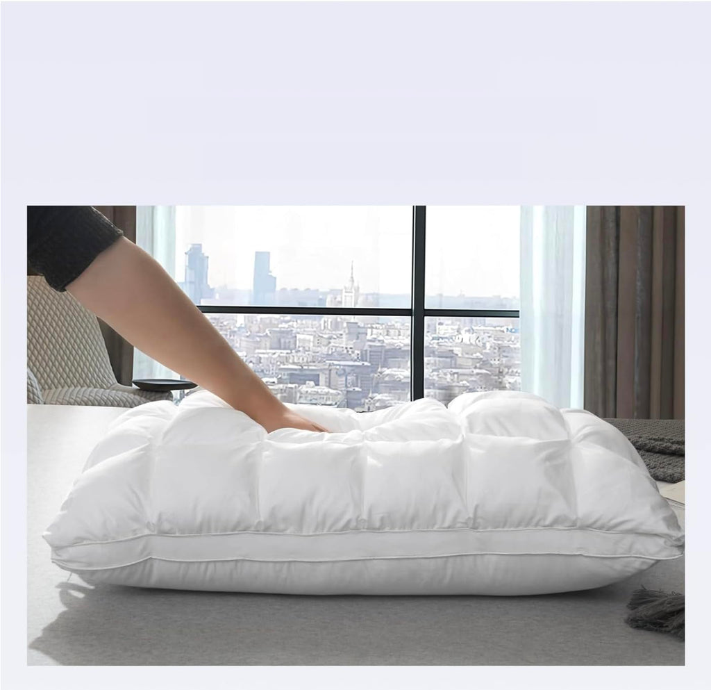 King Size Set of 2 Pillows, Soft Support King Pillows 2 Pack for Bed, Fluffy Down Alternative Pillow, Luxury Hotel Gel Pillows for Side Sleeping (White) NI05522