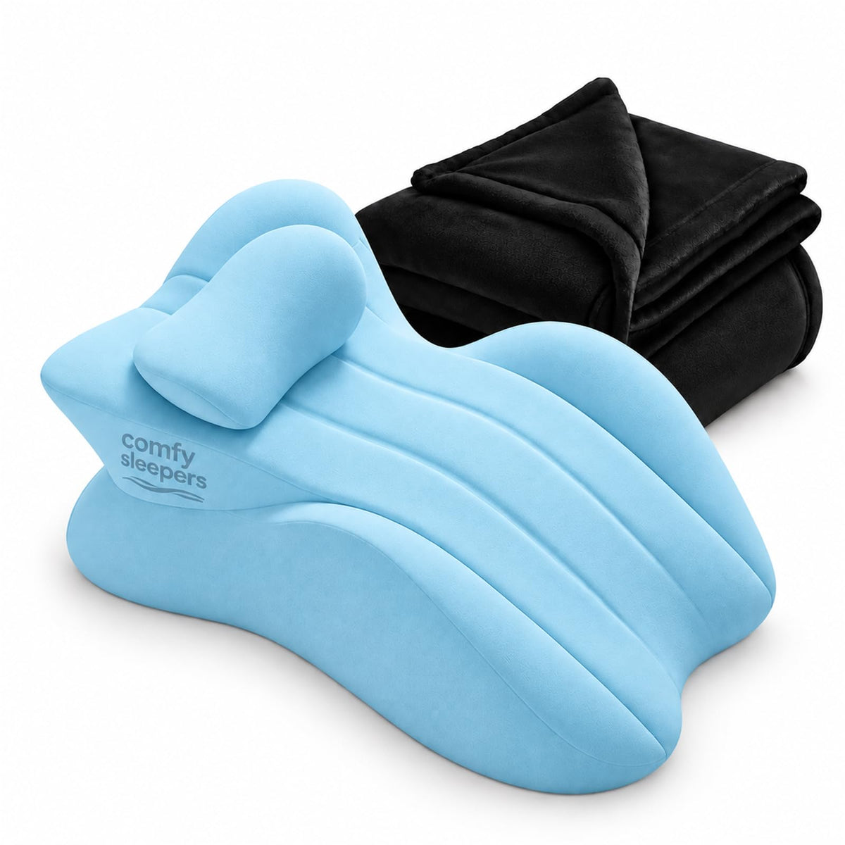 forenia inflatable Comfy Sleepers Pillow, Ergonomic Wedge Support Cushion with High Density Foam Design, Comfortable Positioning Pillow for Bedroom Use, Soft Cover for Home Relaxation