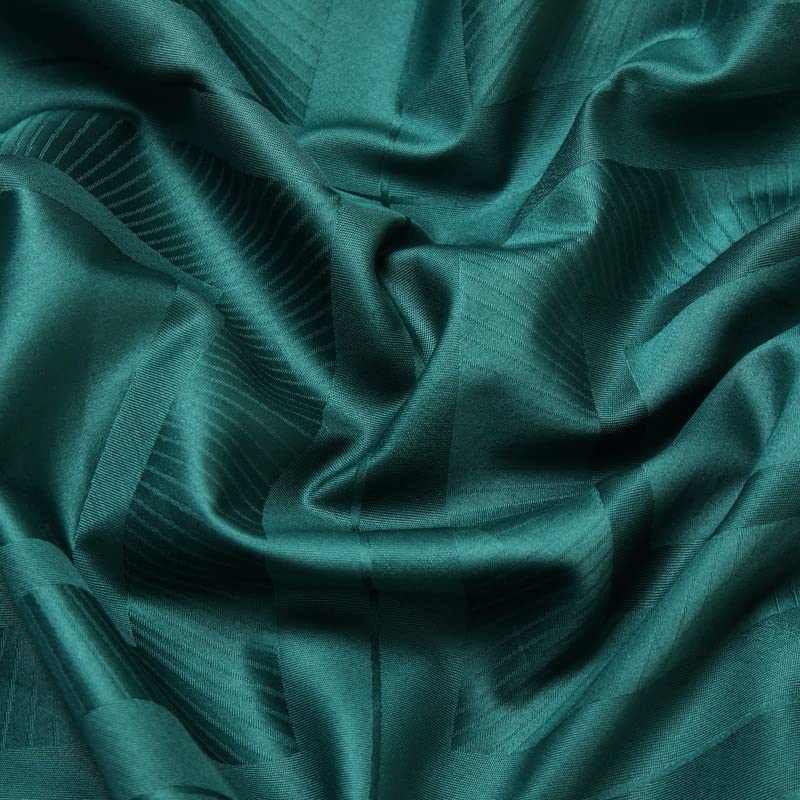 Jacquard Egyptian Cotton Duvet Cover Set Queen King Size Pure Cotton Bedding Set Soft Bed Sheet Pillowcases (Color : Green, Size : Twin Size 4Pcs)