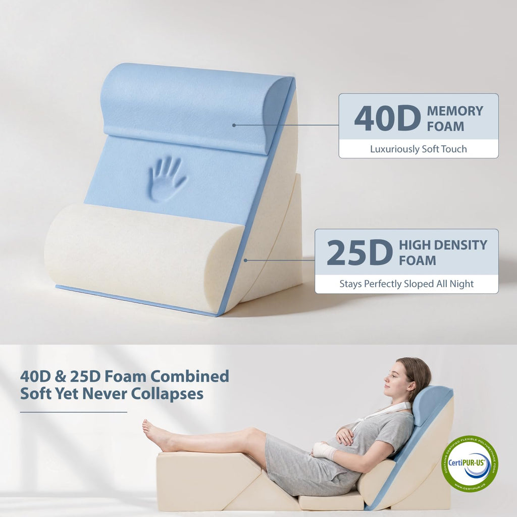 FifthQuarter 9PCS Orthopedic Wedge Pillow Set for After Surgery (Grey)