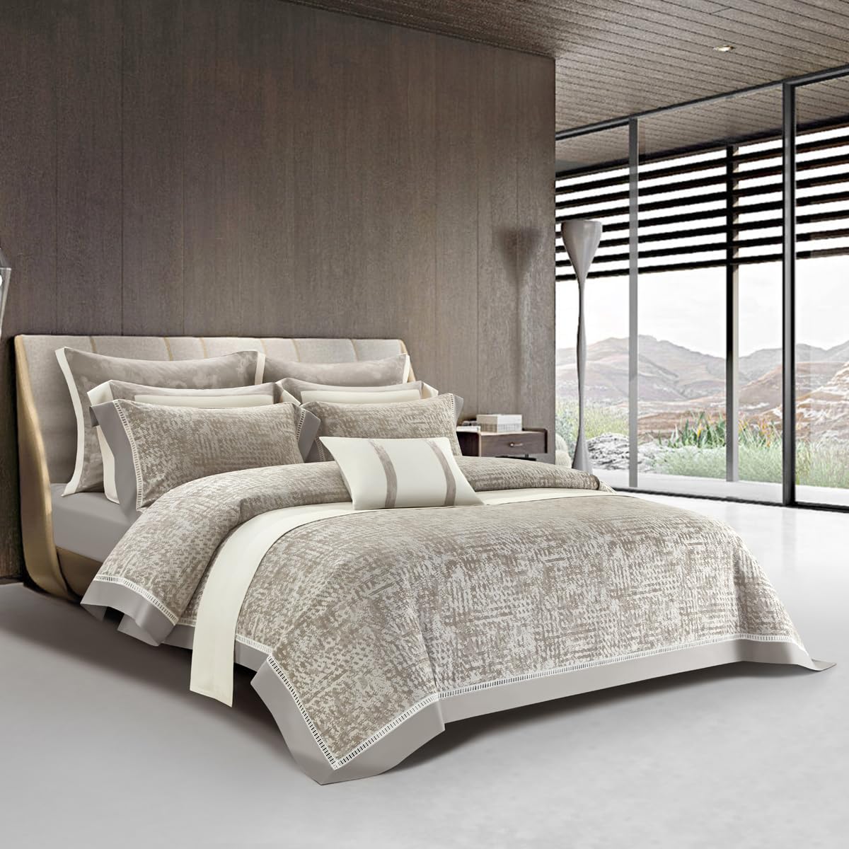 Lyocell Tencel Cotton Sheets Pillowcase Set,600TC Jacquard Duvet Cover Set
