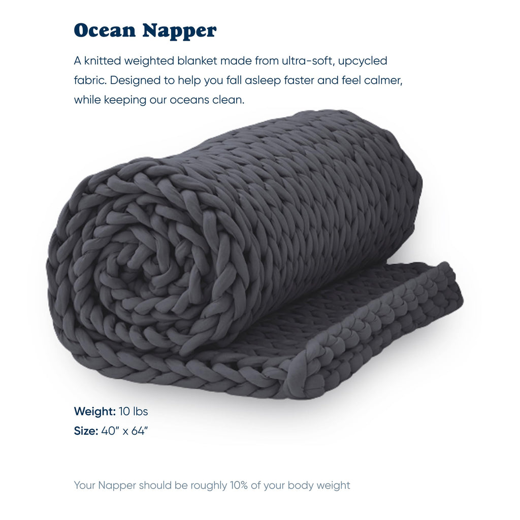Bearaby Weighted Ocean Polyfill Hugger Blanket