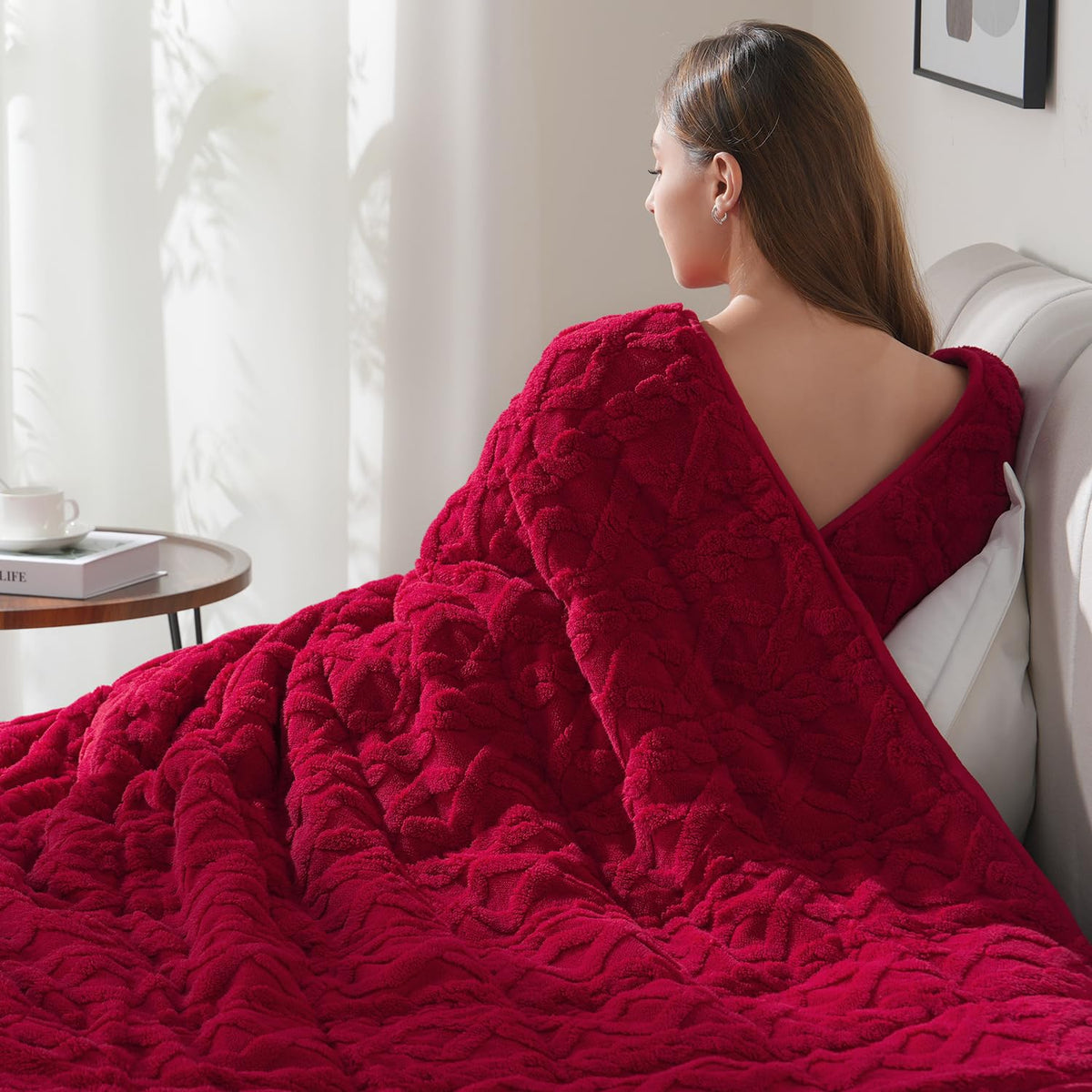 Drewin Turtleback Sherpa Weighted Blanket for Adults