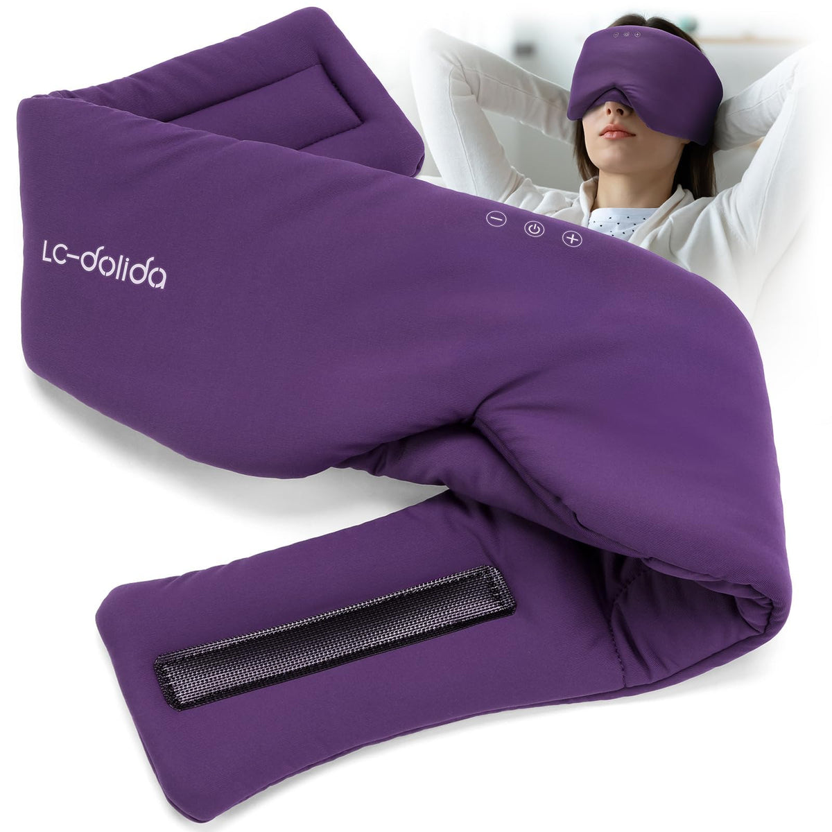 LC-dolida Sleep Mask with Bluetooth Headphones, Silk Eye Mask for Sleeping Side Day Sleepers, 5.4 Bluetooth Silk Sleep Mask Headphones for Women Men with Thin Speaker, Blackout, Comfort