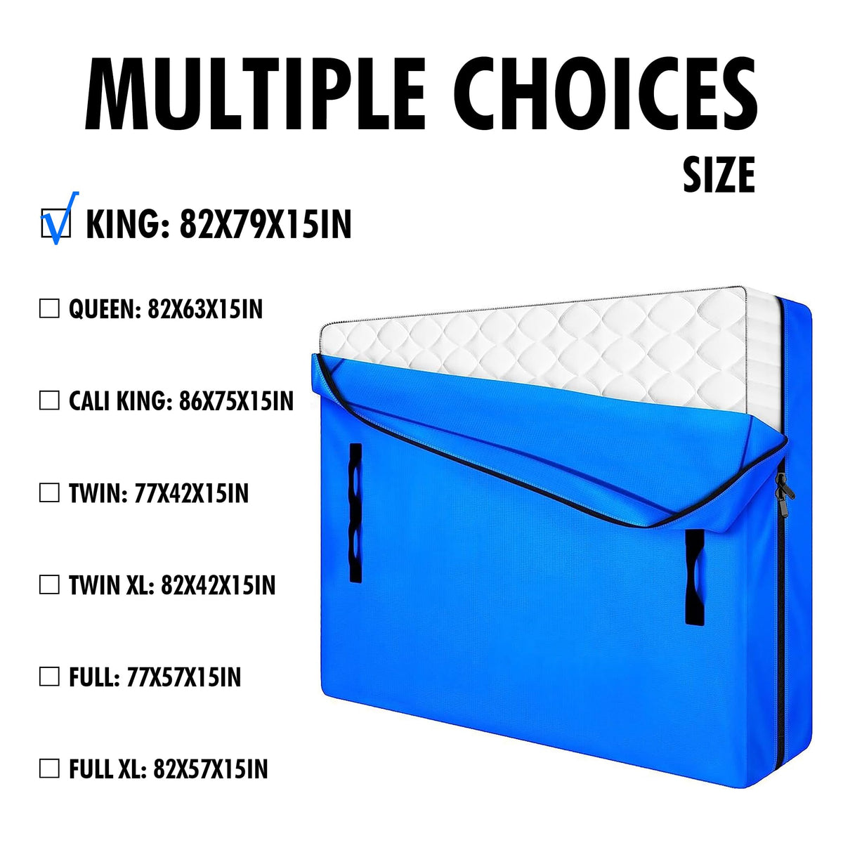 CARTMAN Mattress Bags for Moving Reusable Heavy Duty Tarp Mattress Storage Bag with Handles Strong Zipper Closure Mattress Moving Bag Extra Thick Mattress Cover for House Moving Travel