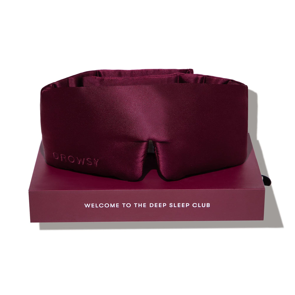 DROWSY Silk Sleep Mask. Face-Hugging, Padded Silk Cocoon for Luxury Sleep in Total Darkness.