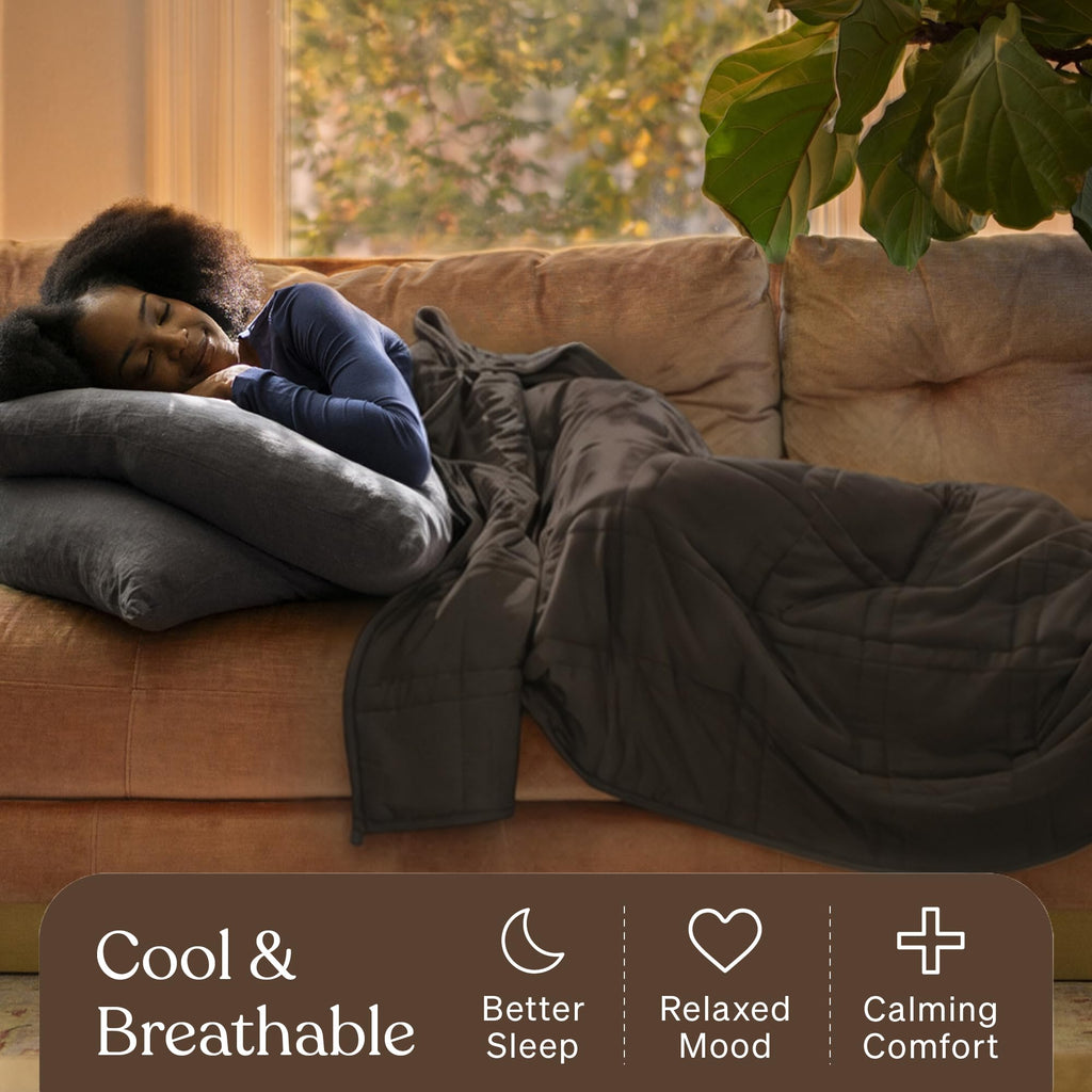 Baloo Weighted Blanket for Adults | Cool & 100% Cotton | Machine Washable & Dryer Safe | Glass Microbead Fill