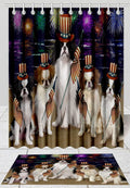 Doggie of the Day Japanese Chin Dog Bath Mat & Shower Curtain Combo - Non-Slip Bathroom Decor Plush Rug Mat Polyester Bathtub Curtain Screens with Hooks