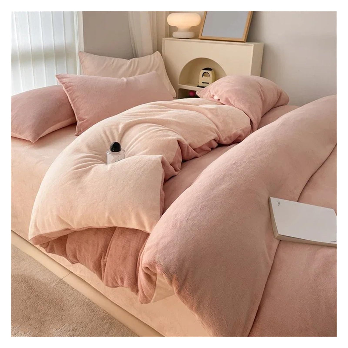 Winter Bedding Sets Winter Warm Coral Velvet Comforter Sets Sheets Double Queen Comforter Sets Sheets Pillowcases (B 220cmx240cm 4pcs)