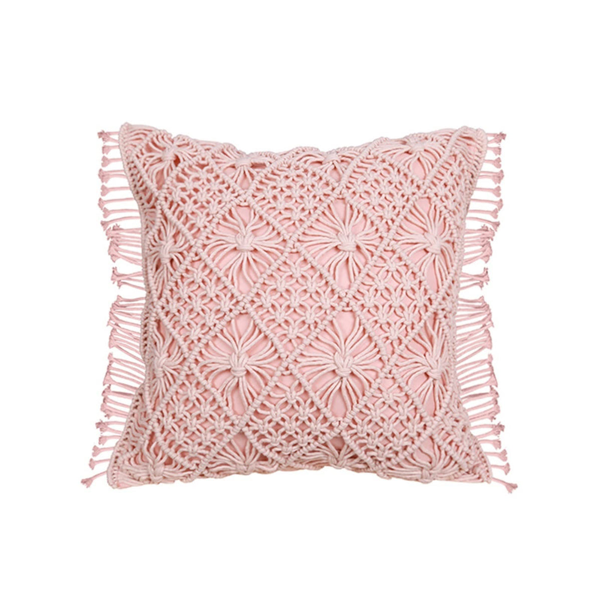 HBJWOV Cotton Rope Hand Woven Pillow Case Knot Cushion Cover Waist Pillowcase