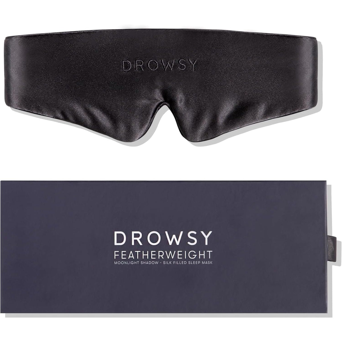 Drowsy Featherweight Silk Sleep Mask – Luxury Blackout Eye Mask for Sleeping & Travel, 100% Mulberry Silk, Lightweight Comfort, Adjustable Strap, Protects Skin & Hair