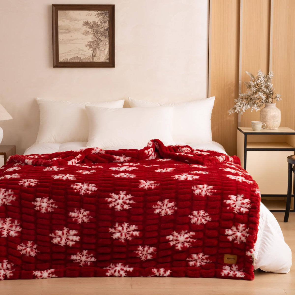 YUSOKI Luxury Double Side Faux Rabbit Fur Throw Blanket
