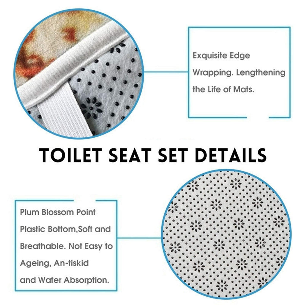 16 Pcs Shower Curtain Sets with Rugs Waterproof Fabric Bathroom Curtains Bath Rugs Toilet Mat Toilet Lid Rug with 12 Hooks Elephant Lion Tiger Bathroom Accessories 10 (12)