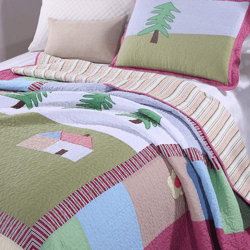 2-Piece Fine Printed Prewashed Quilt Set Reversible Bedspread Coverlet Bed Cover Bedspread Set Non-Slip dustproof Bed Cover (Color : Image Color Size : 180220cm) (Image Color 180*220cm)