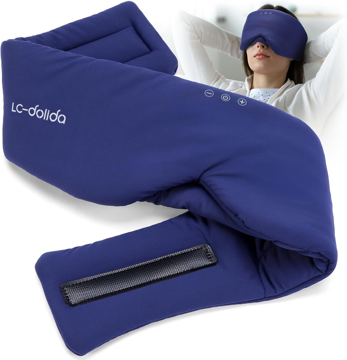 LC-dolida Sleep Mask with Bluetooth Headphones, Silk Eye Mask for Sleeping Side Day Sleepers, 5.4 Bluetooth Silk Sleep Mask Headphones for Women Men with Thin Speaker, Blackout, Comfort