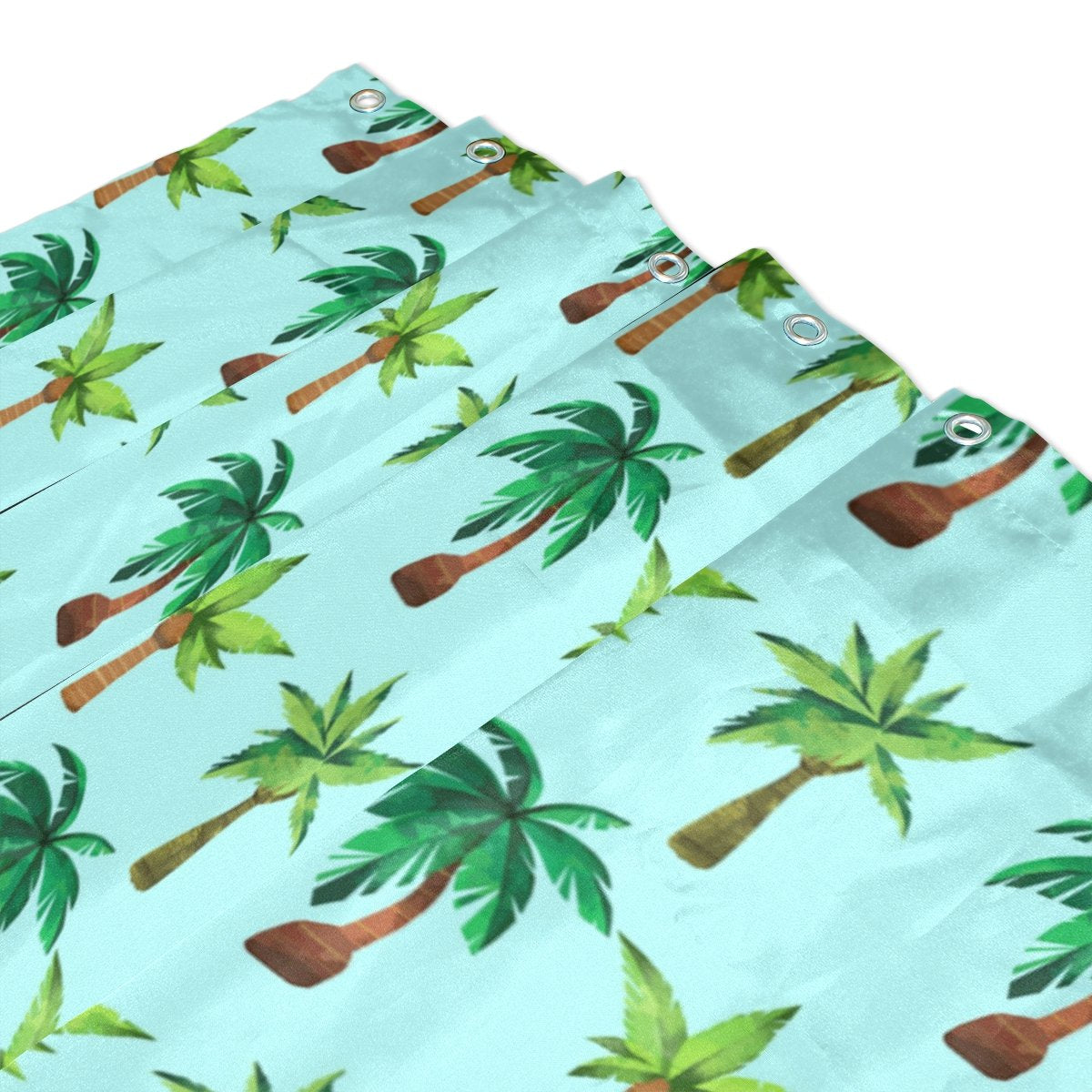 My Little Nest Waterproof Shower Curtain for Bathroom Watercolor Palm Tree Polyester Fabric Bath Stall Curtain with Free Hooks 66x72''