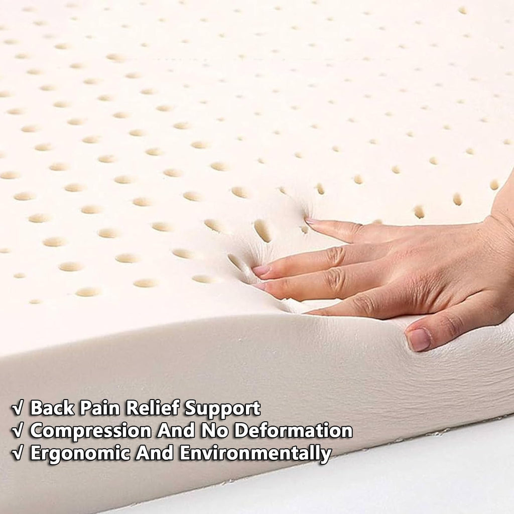 Latex Pillow 180x230cm 100% Natural Latex Queen Size Thick Design for Home and Bedroom Relieve Shoulder and Back Pain 1" Height Comfort and Support