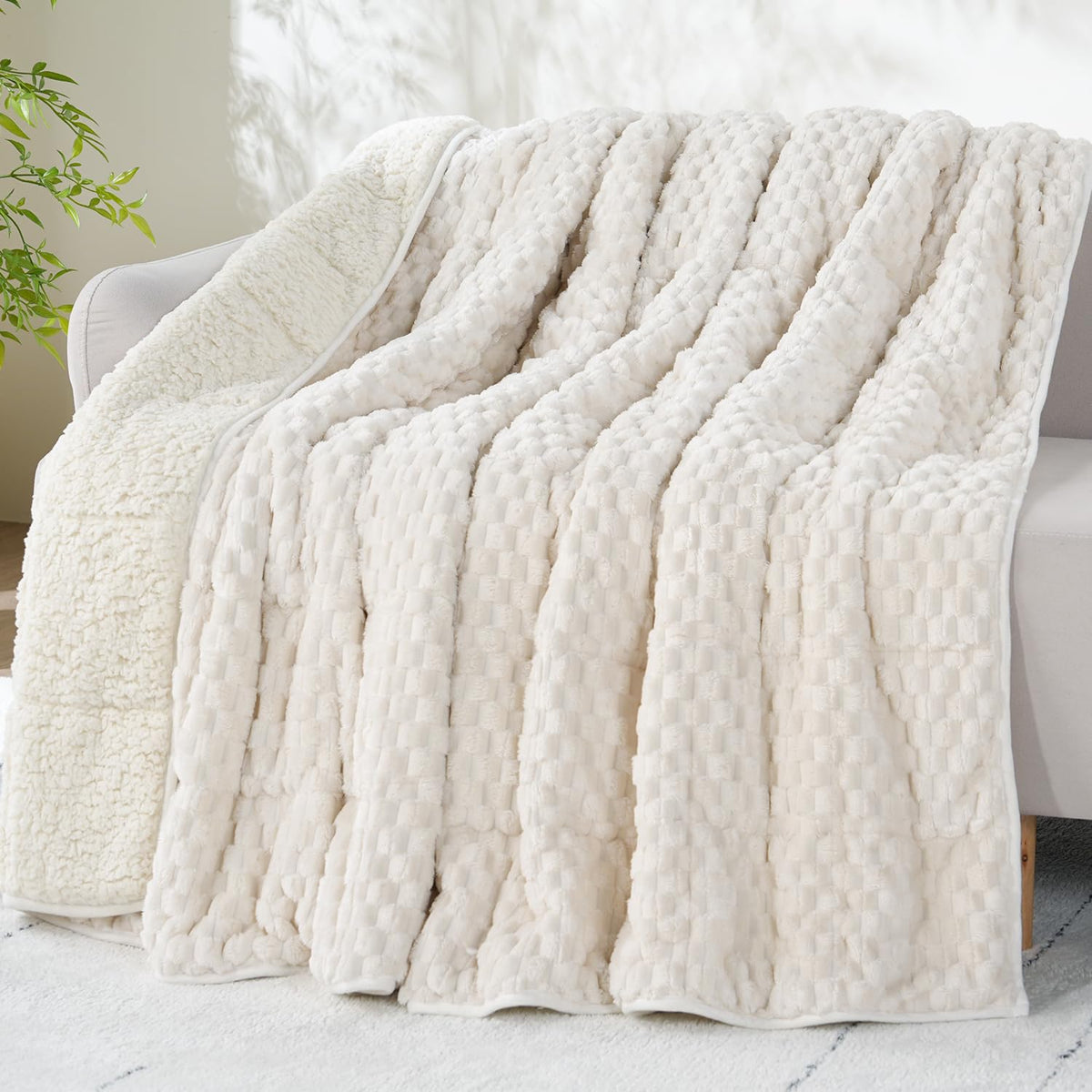 Drewin Turtleback Sherpa Weighted Blanket for Adults