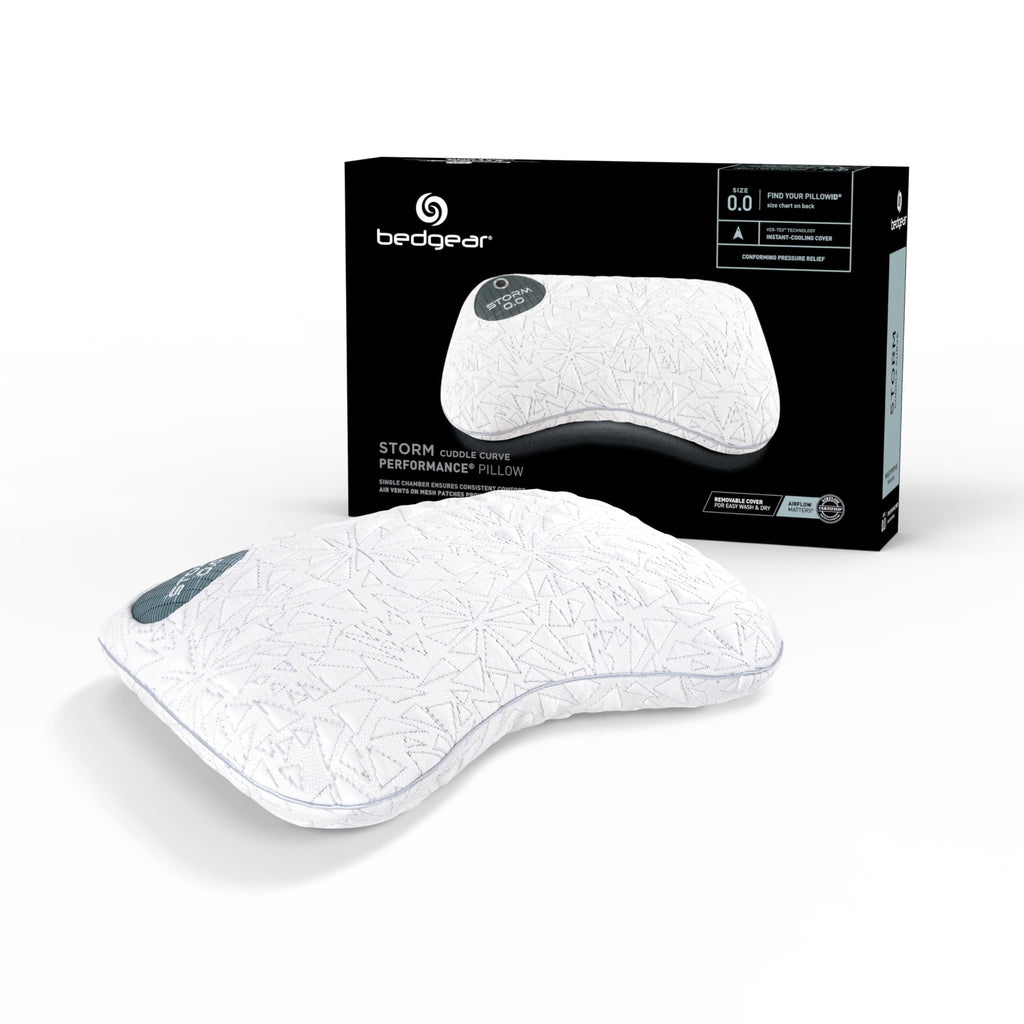 Bedgear Storm Cuddle Curve Performance Pillow, Cooling Pillow for Side Sleepers, Medium Firm Support, Ver-Tex Cooling Cover, Air-X Mesh, Washable