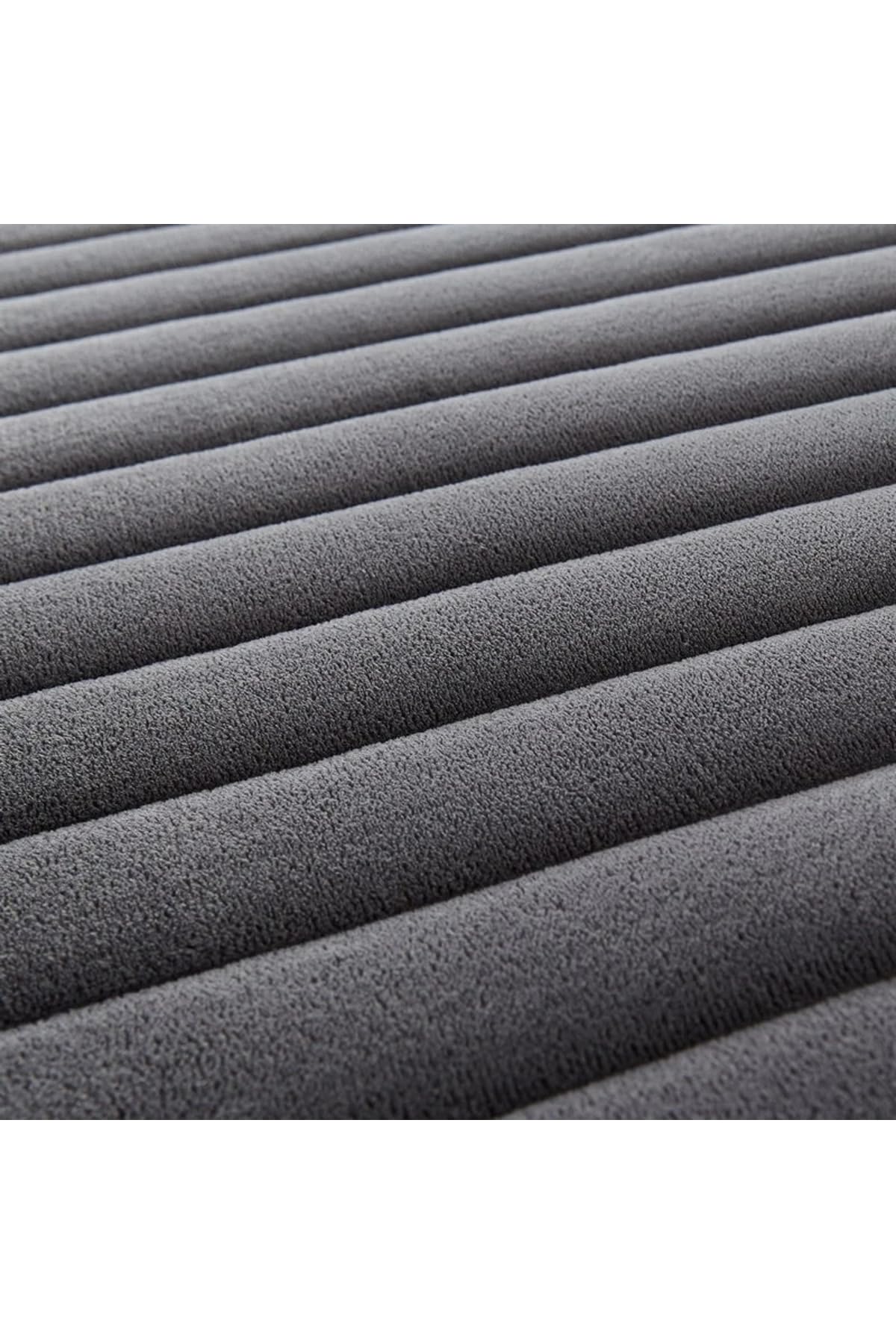 Bed Pad Mattress Topper Charcoal Gray Welsoft Fabric Stain Resistant Washable with Elastic Straps for Floor or Sofa Bed Use