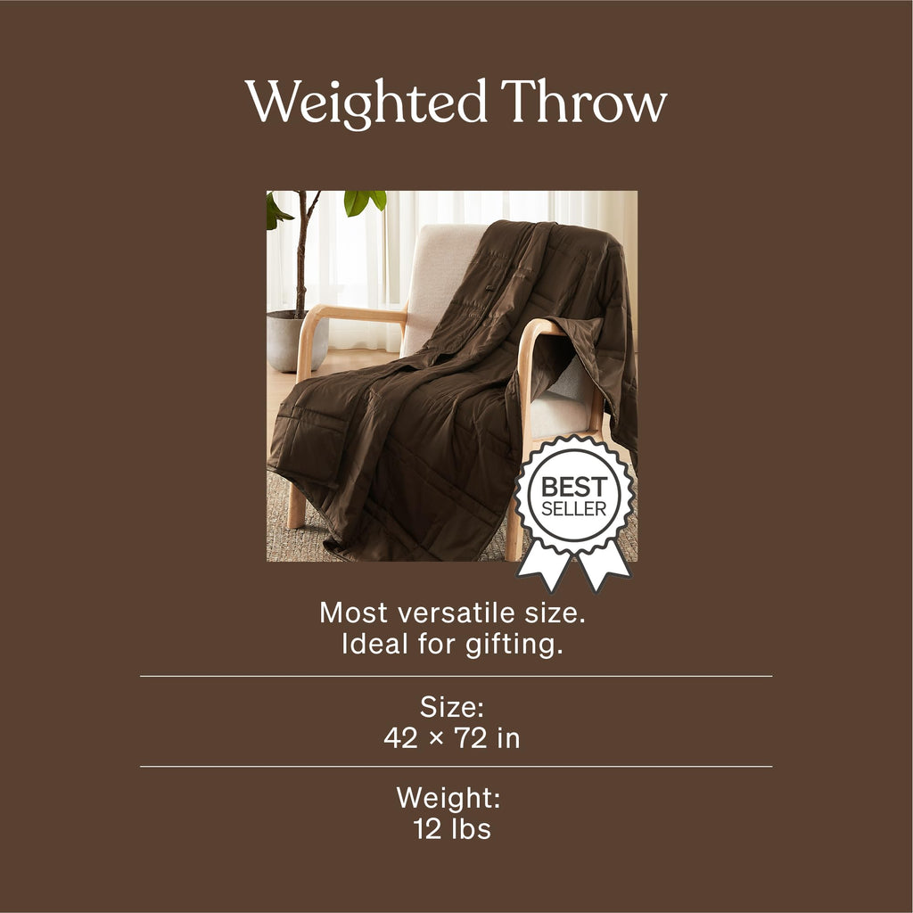 Baloo Weighted Blanket for Adults | Cool & 100% Cotton | Machine Washable & Dryer Safe | Glass Microbead Fill